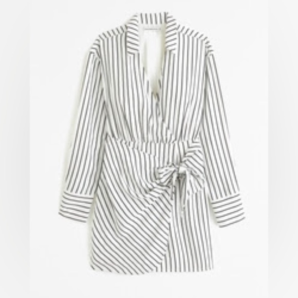 Abercrombie & Fitch Long-Sleeve Wrap Shirt Dress - L